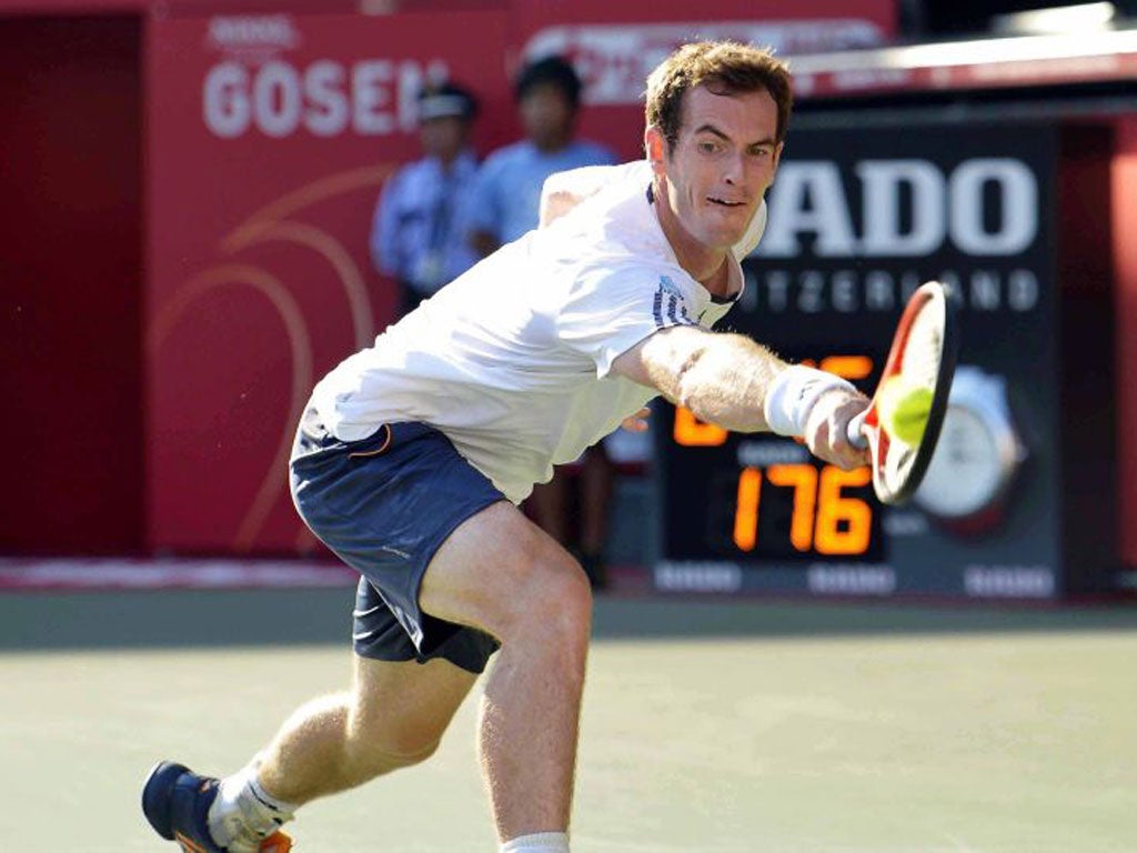 Andy Murray advanced to the Japan Open semi-finals yesterday