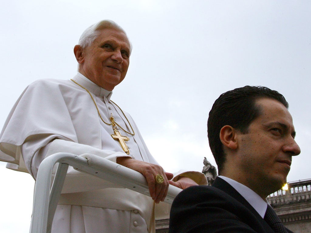 Right-hand man: Pope Benedict XVI and his butler Paolo Gabriele in 2006