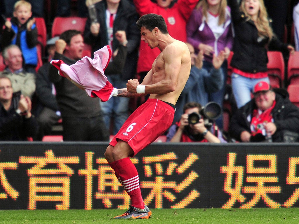 Jose Fonte celebrates his goal