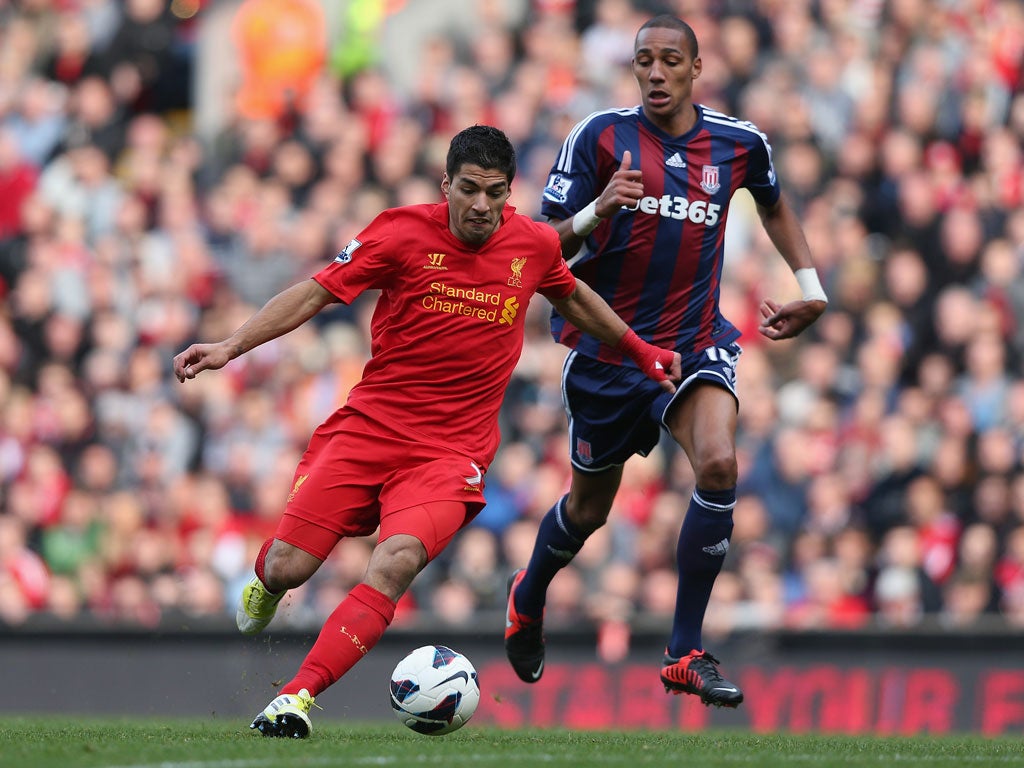 Liverpool 0-0 Stoke Luis Suarez and his Liverpool teammates could not break the deadlock.