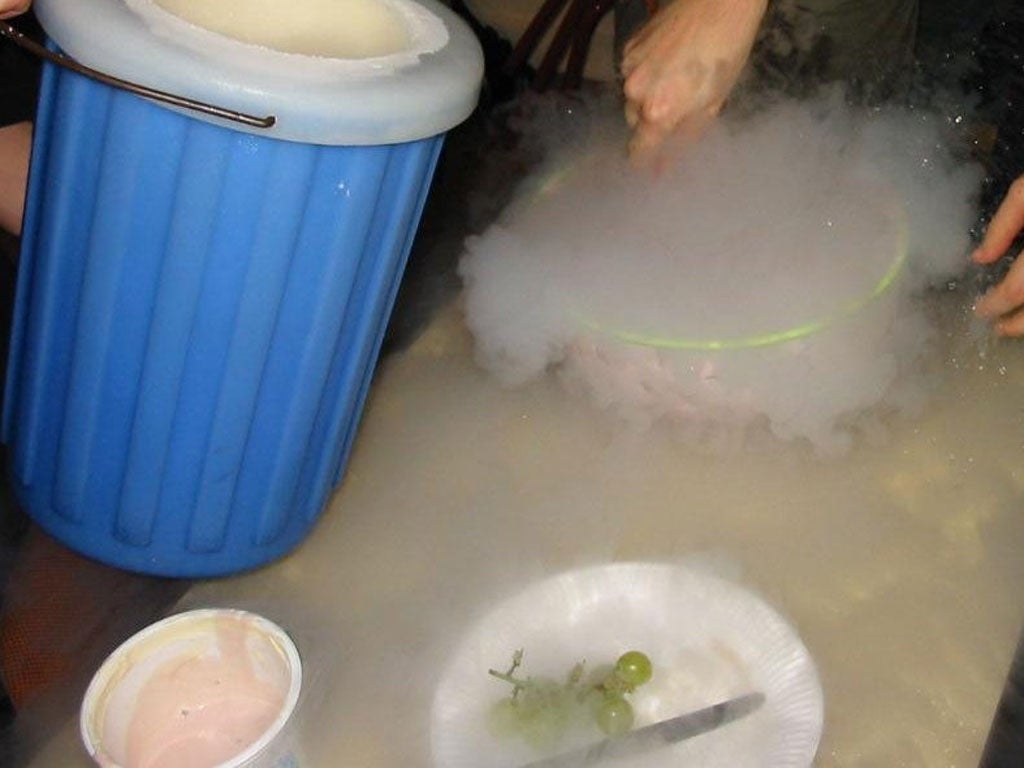 Liquid nitrogen has become an increasingly popular method of instantly freezing food and drinks