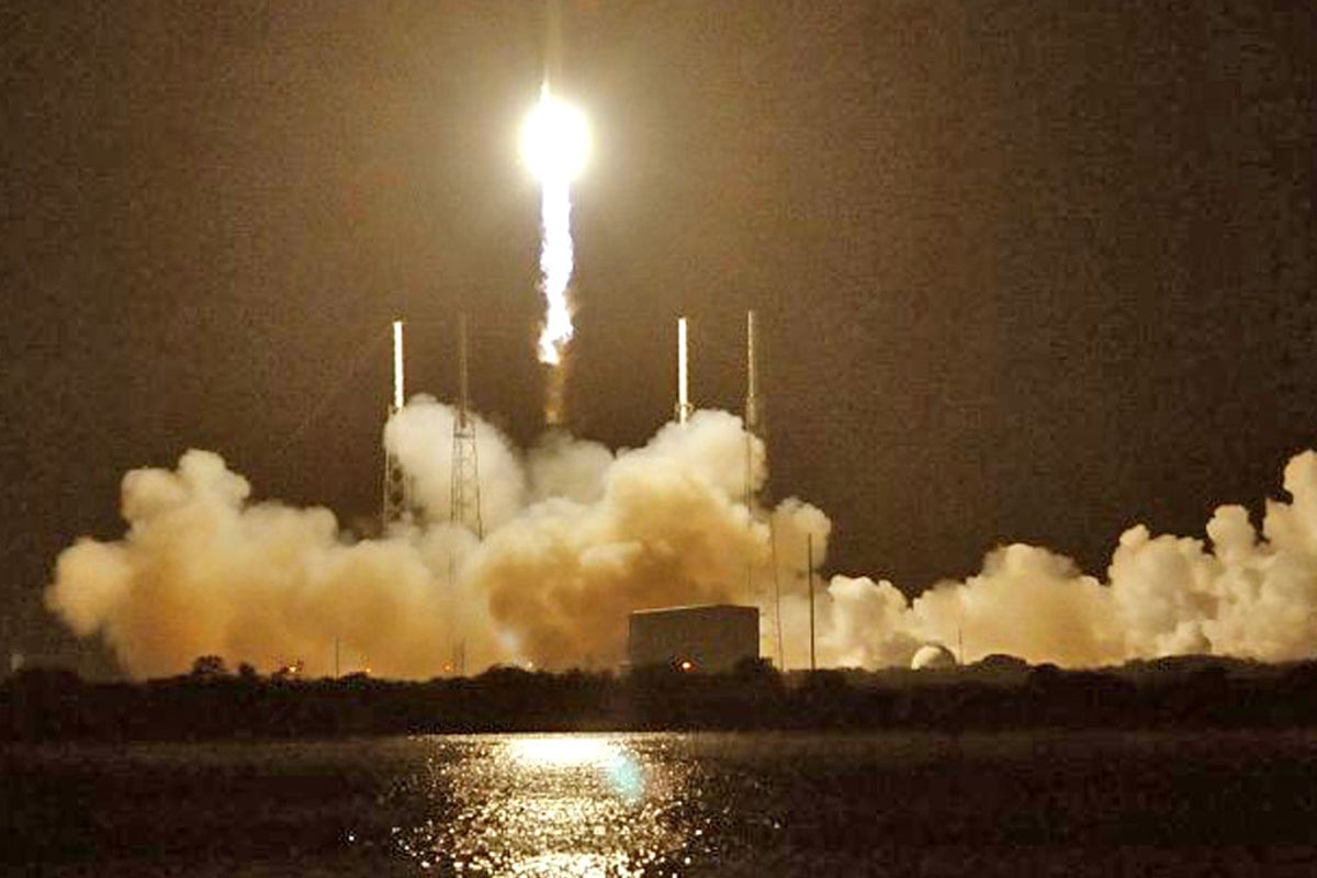 Private rocket blasts off for ISS | The Independent | The Independent