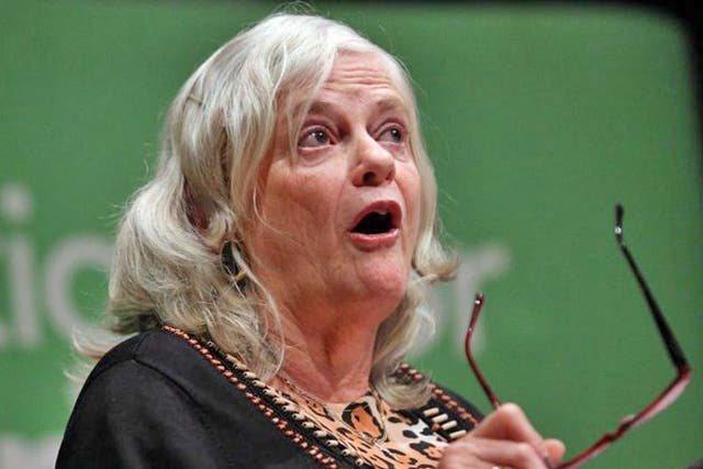 Ann Widdecombe applauds during the anti-gay marriage rally at the Tory conference