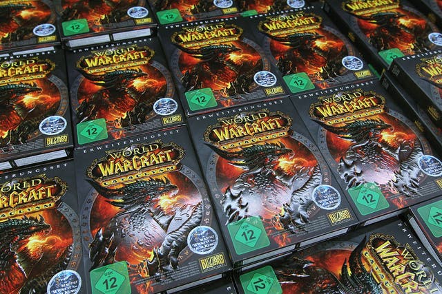 Copies of the new 'World of Warcraft: Cataclysm' game lie on display shortly before midnight for the game's global sales premiere at MediaMarkt on December 6, 2010 in Berlin, Germany.
