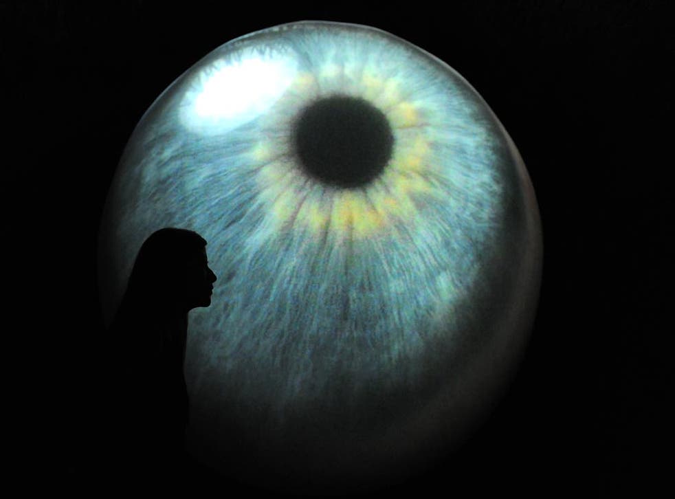 Close up video footage of a blinking, wiggling and generally astonished looking eye is broadcast on an enormous spherical screen. Dough Foster's installation is hard to watch as the tiny veins in the eyeball are magnified to epic proportions. 