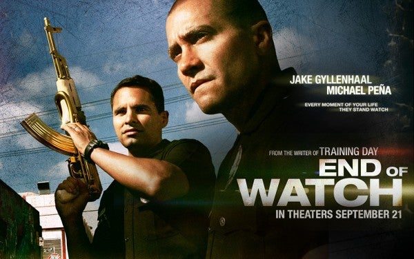 End of Watch stars Jake Gyllenhaal and Michael Peña as LAPD officers patrolling the gangland war zone of Los Angeles. It is an unconventional take on the action thriller format, featuring plenty of ostensible “found-footage” that transports th