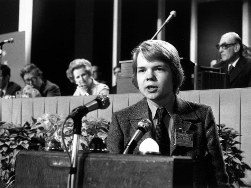 16 year old William Hague from Yorkshire addressing the Conservative Party Conference at Blackpool in 1977. He got a standing ovation.