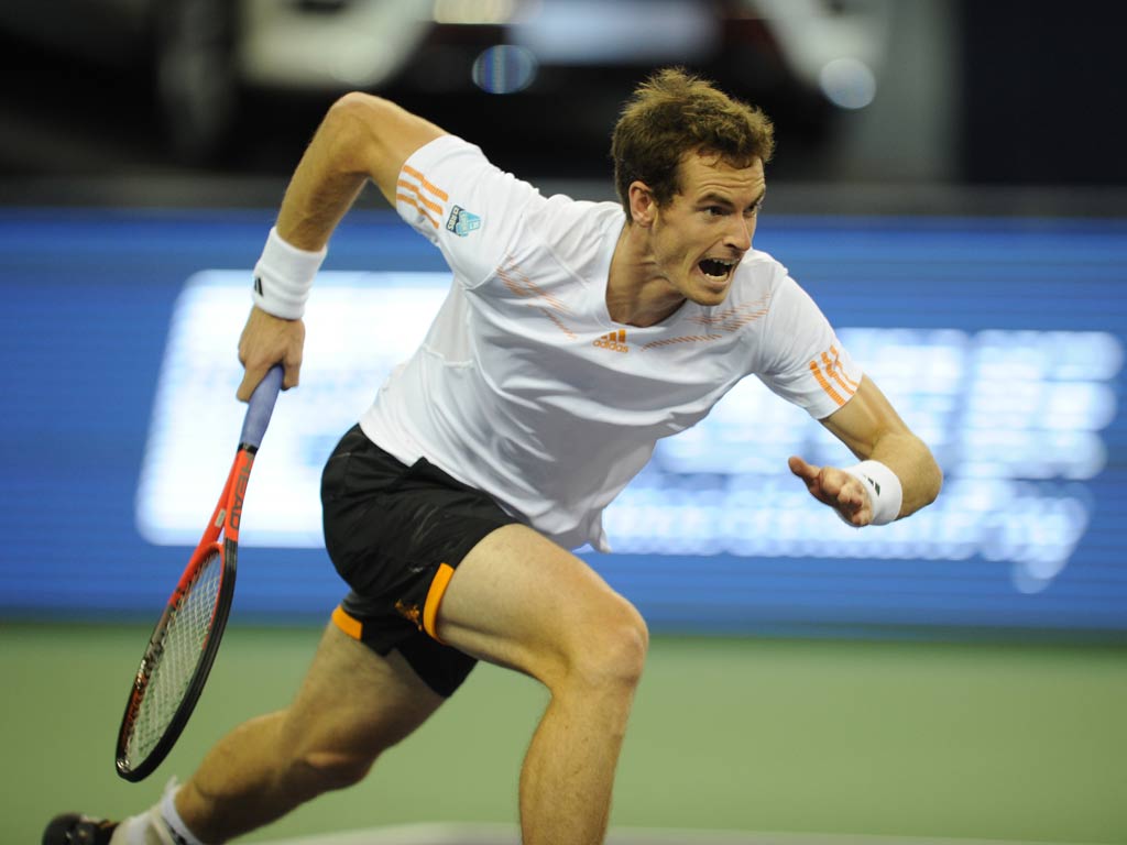 Andy Murray in action in Shanghai