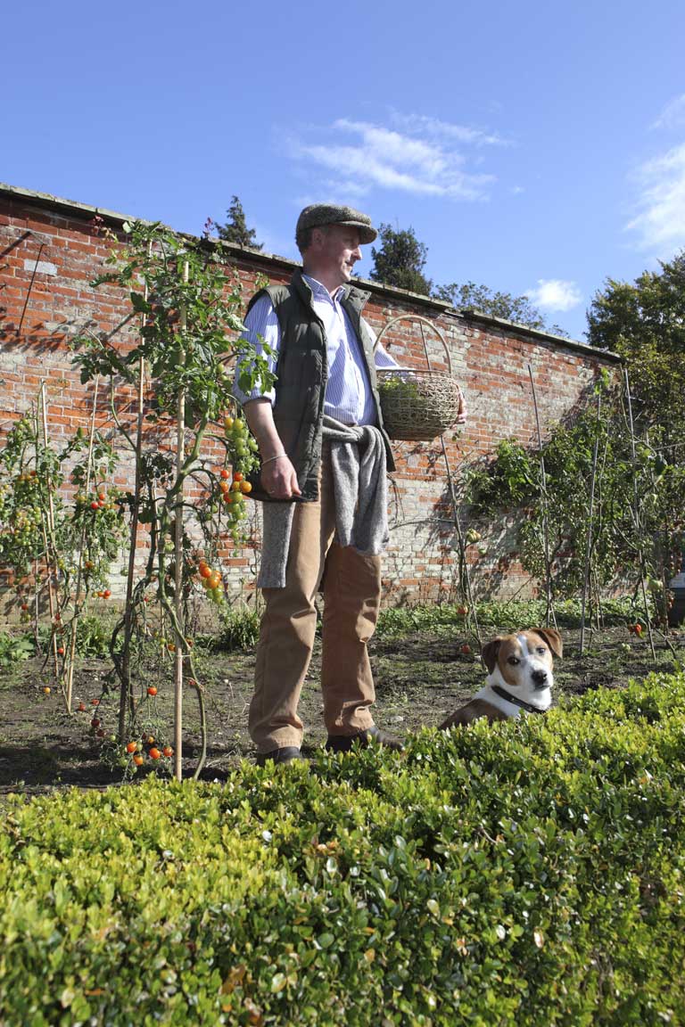 Jason Gathorne-Hardy in the kitchen garden at Glemham House