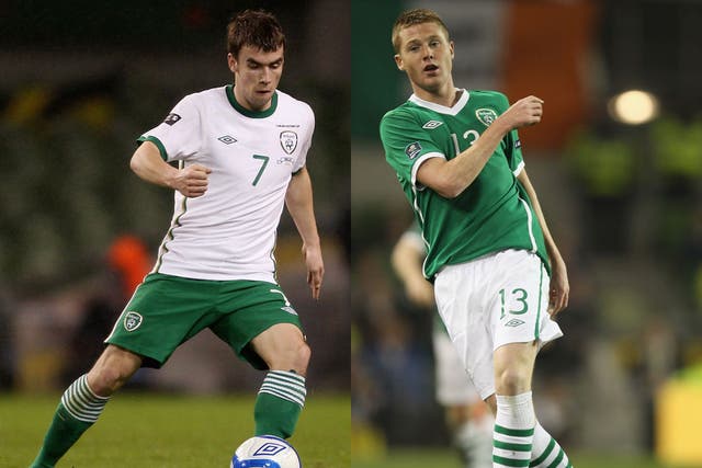 Seamus Coleman (left) and James McCarthy will both start against Germany