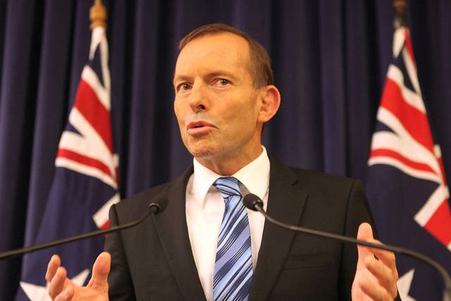Leader of the Opposition, Tony Abbot speaks at a press conference at Parliament House on February 27, 2012 in Canberra, Australia.