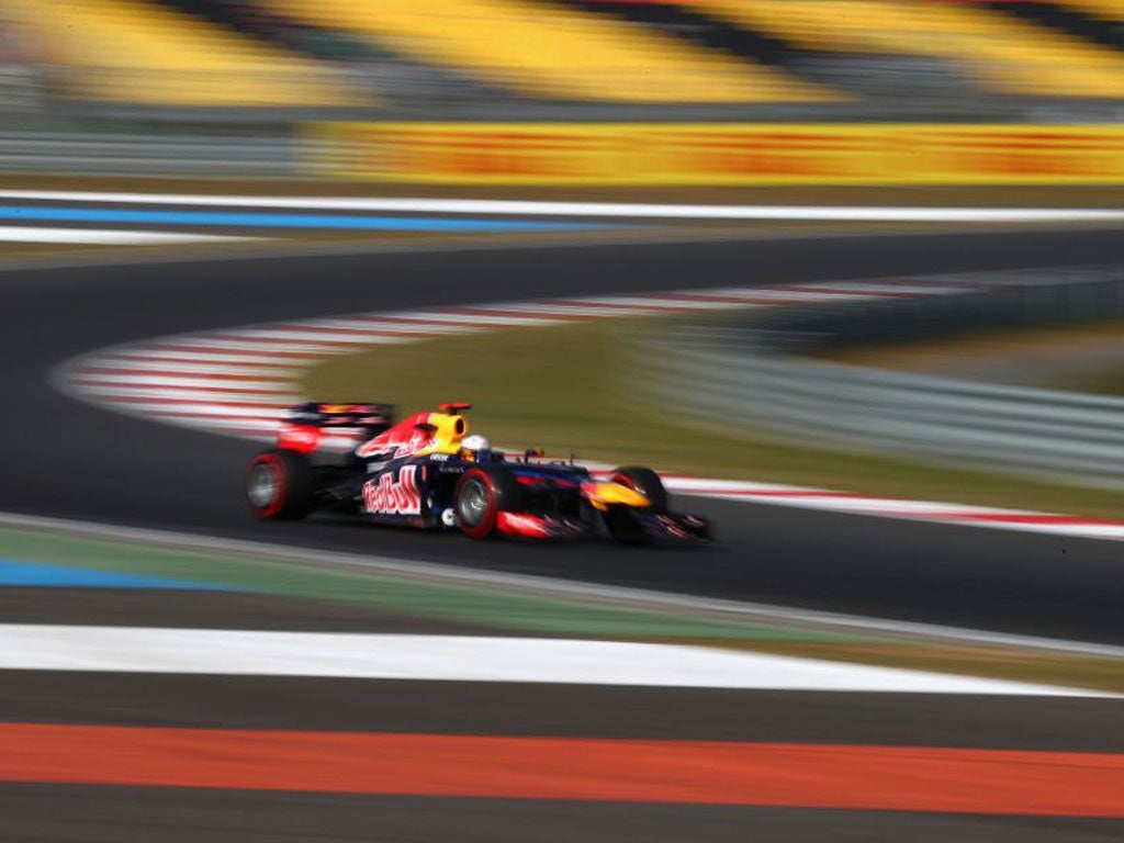 Sebastian Vettel sets the fastest time in practice for the Korean Grand Prix
