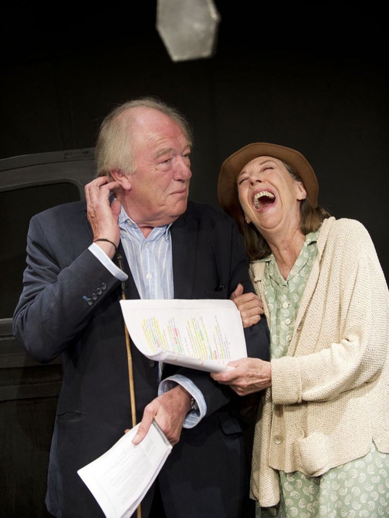 Michael Gambon and Eileen Atkins in 'All That Fall', scripts in hand