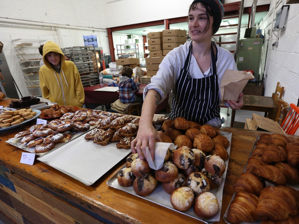 Nichola Gensler and colleagues at the Little Bread Pedlar in Bermondsey, south-east London. She has worked seven days a week for the past year to get her business established