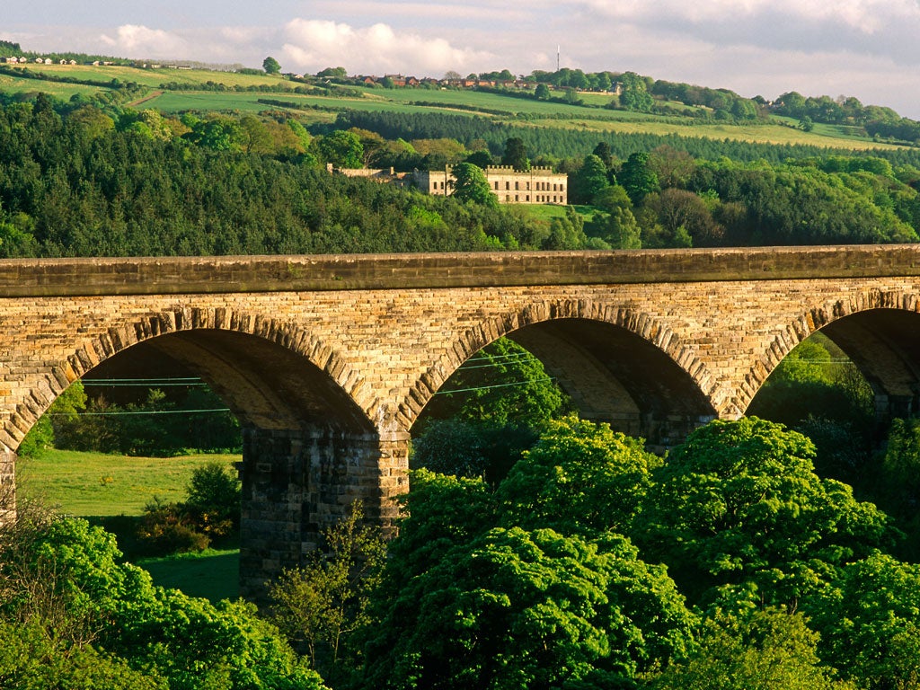 Gibside Estate seen from Derwent Walk Country Park near Rowlands Gill, Tyne and Wear