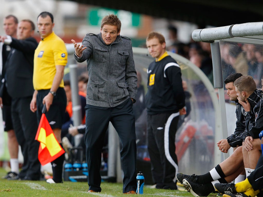 Out of reach: Neal Ardley can only gesture from the sidelines as his new club Wimbledon go down to defeat again