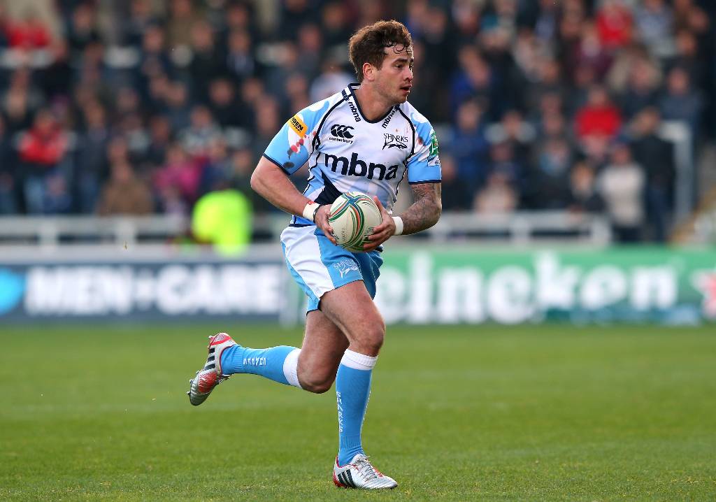 Danny Cipriani of Sale Sharks runs with the ball during the Heineken Cup Pool 6 match between Sale Sharks and Cardiff Blues