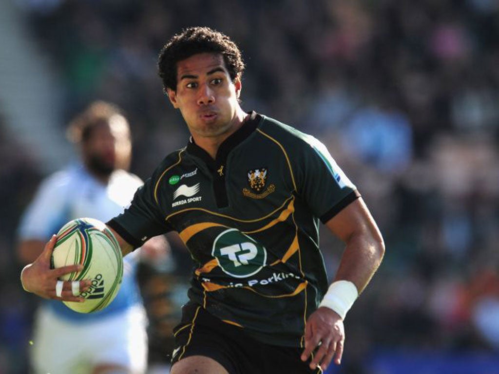 Ken Pisi of Northampton makes a break with the ball