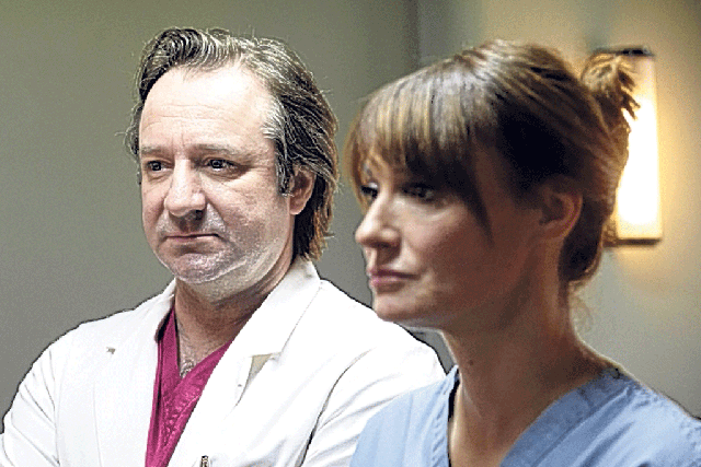Medical drama: Neil Pearson and Sarah Parish in 'Monroe'