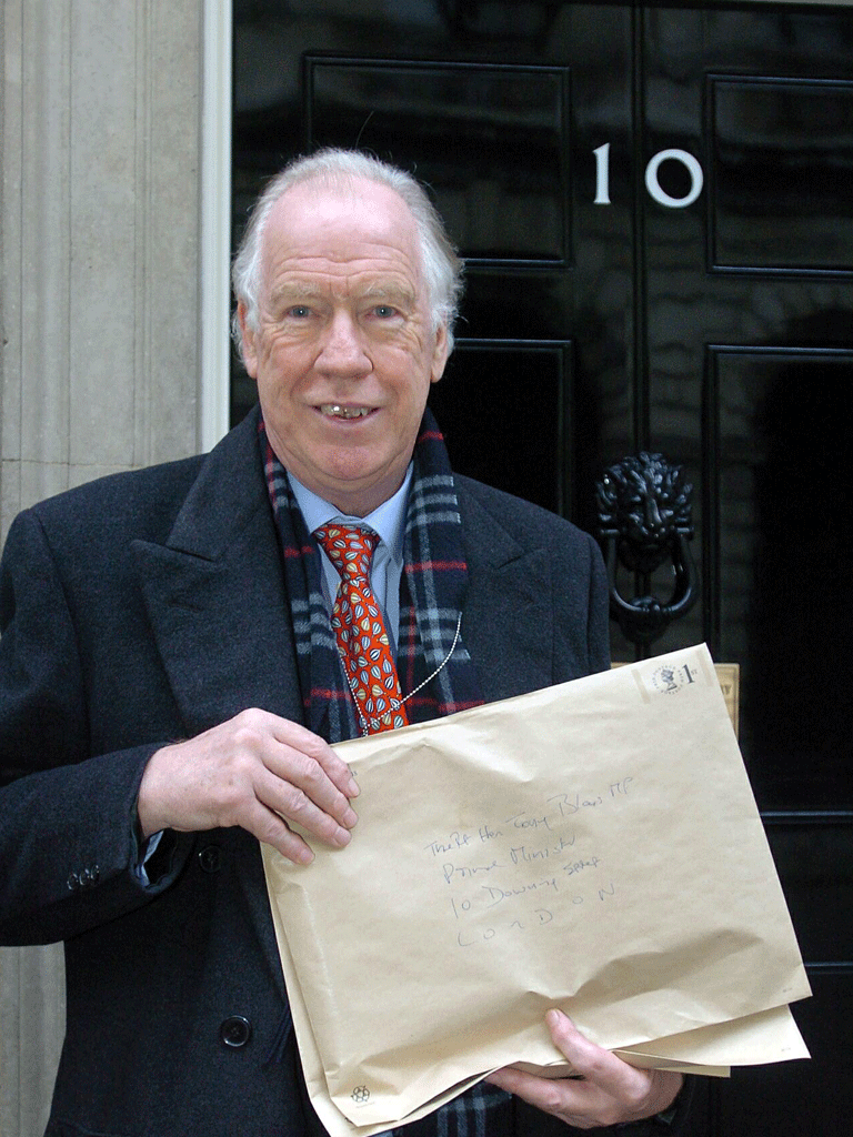 Self-made man: Bell outside No 10 Downing Street in 2005