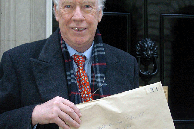Self-made man: Bell outside No 10 Downing Street in 2005 