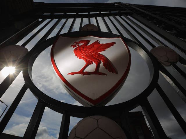 A view of the gates outside Anfield