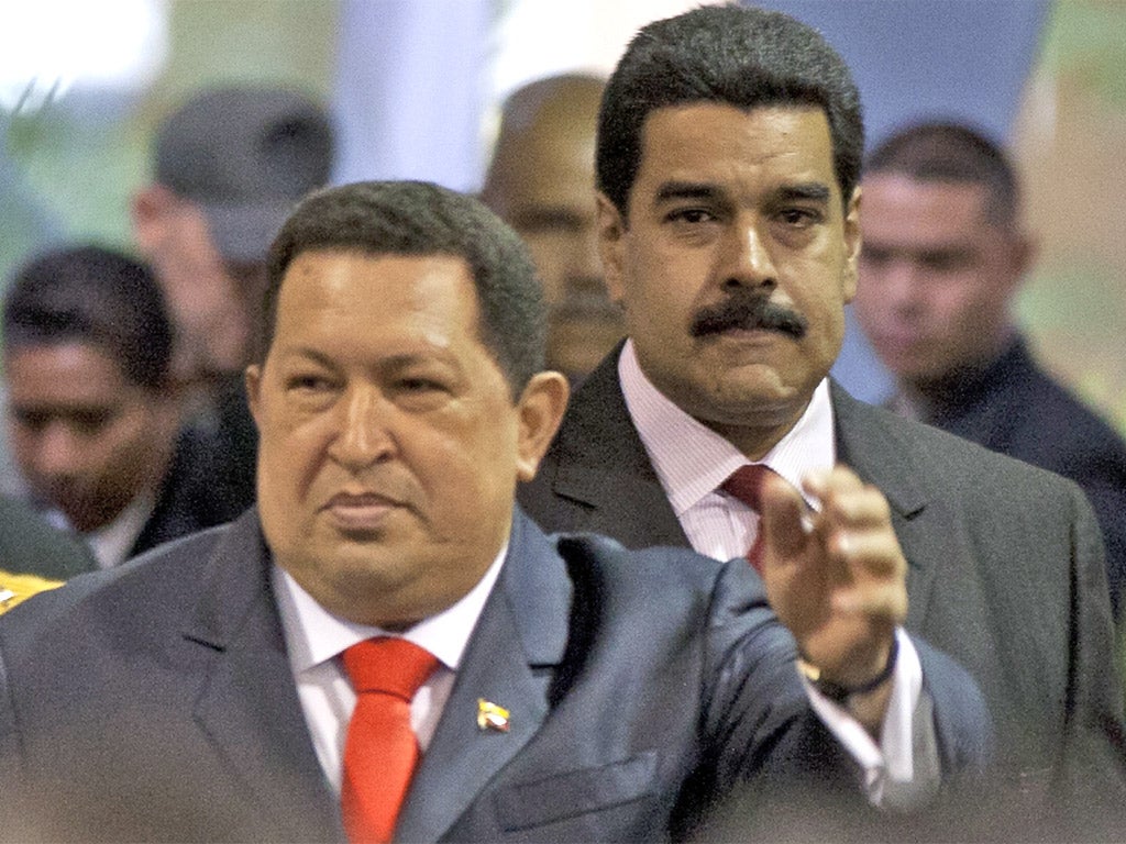 Nicolás Maduro with Hugo Chávez earlier this month