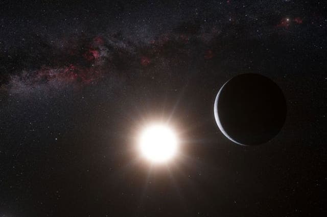 An artist's impression of the planet orbiting the star Alpha Centauri B