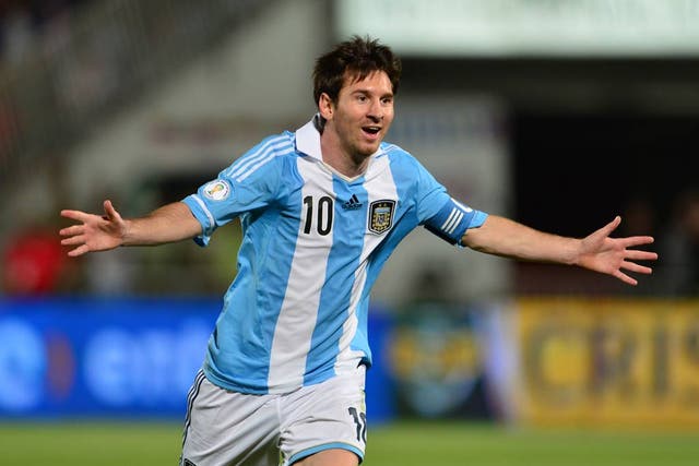Lionel Messi scores for Argentina