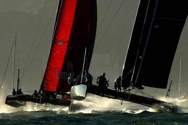 Oracle Team USA catamaran is put through its paces 