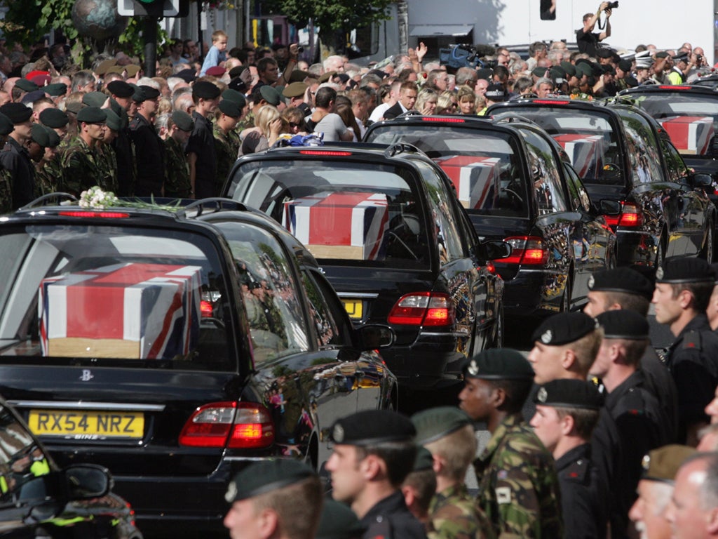 Soldiers killed in Iraq being repatriated in Wooton Bassett
