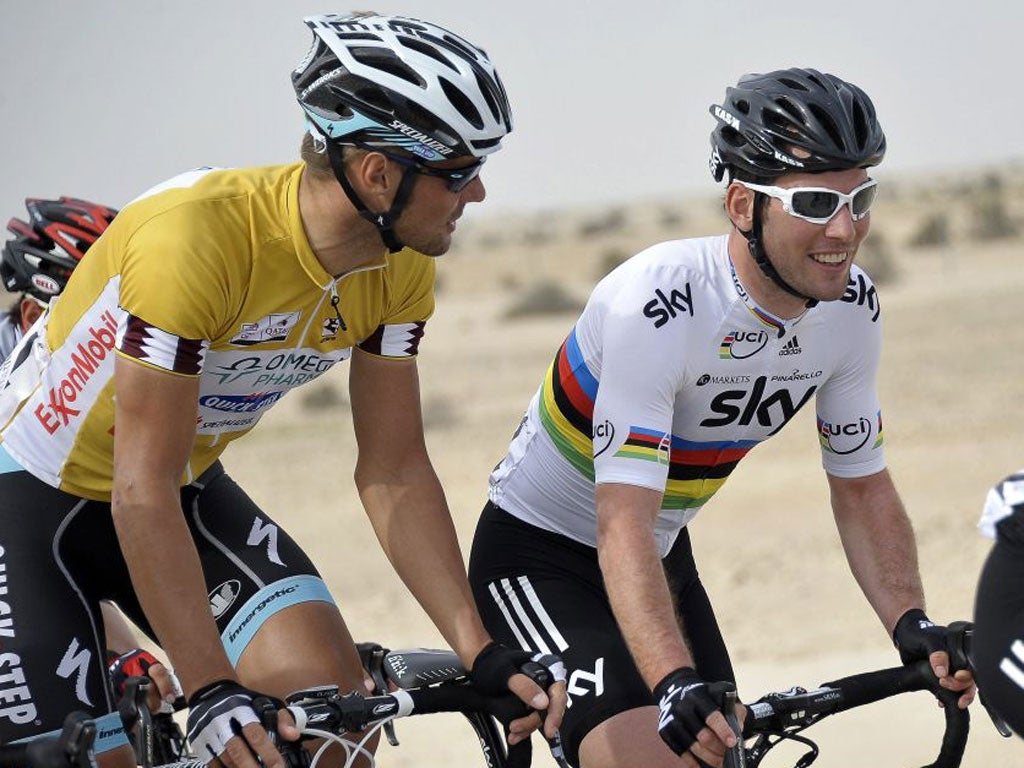 Former rivals Tom Boonen (left) and Mark Cavendish are set to team up under Quick Step director Brian Holm