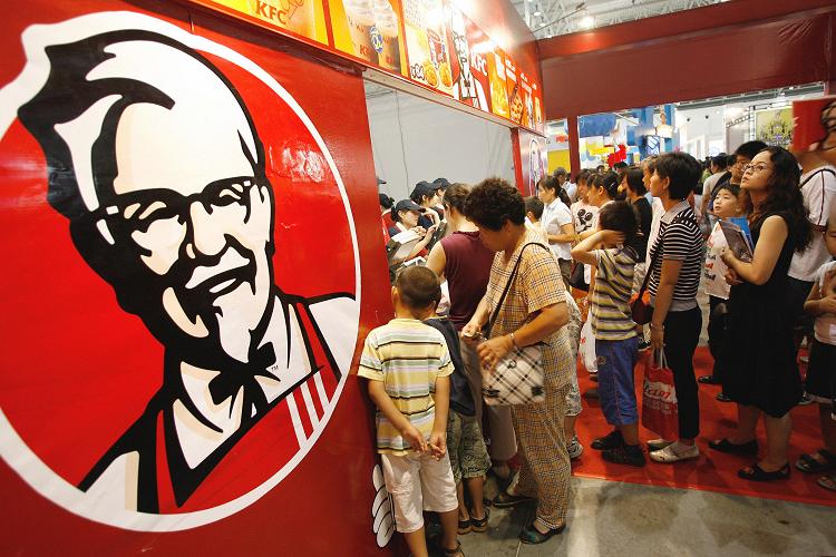 Kentucky Fried Chicken is just one of the American fast-food franchises spreading across the globe