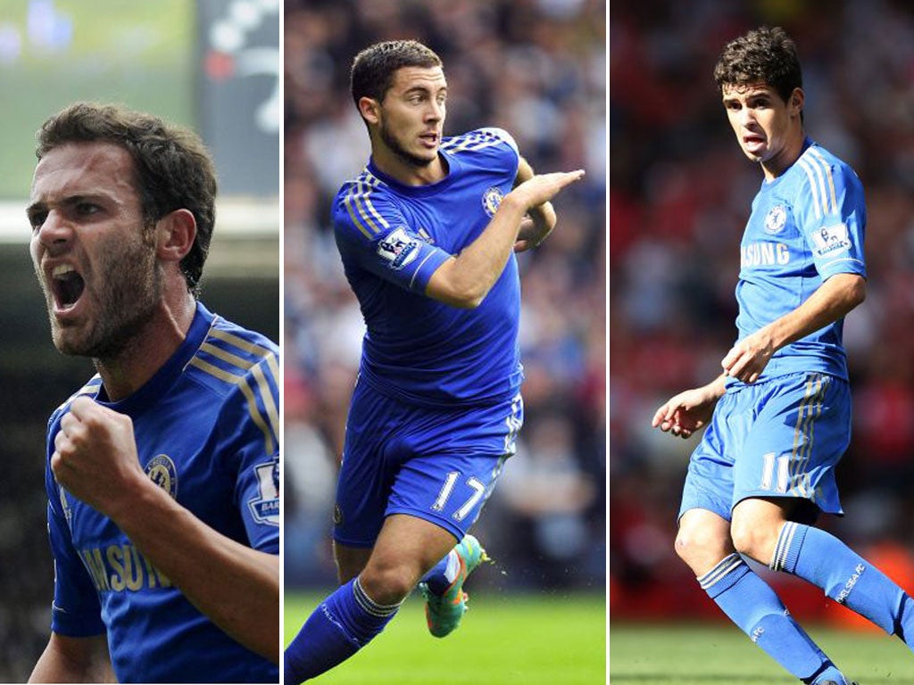 The Chelsea trio of Juan Mata, Eden Hazard and Oscar are gelling nicely