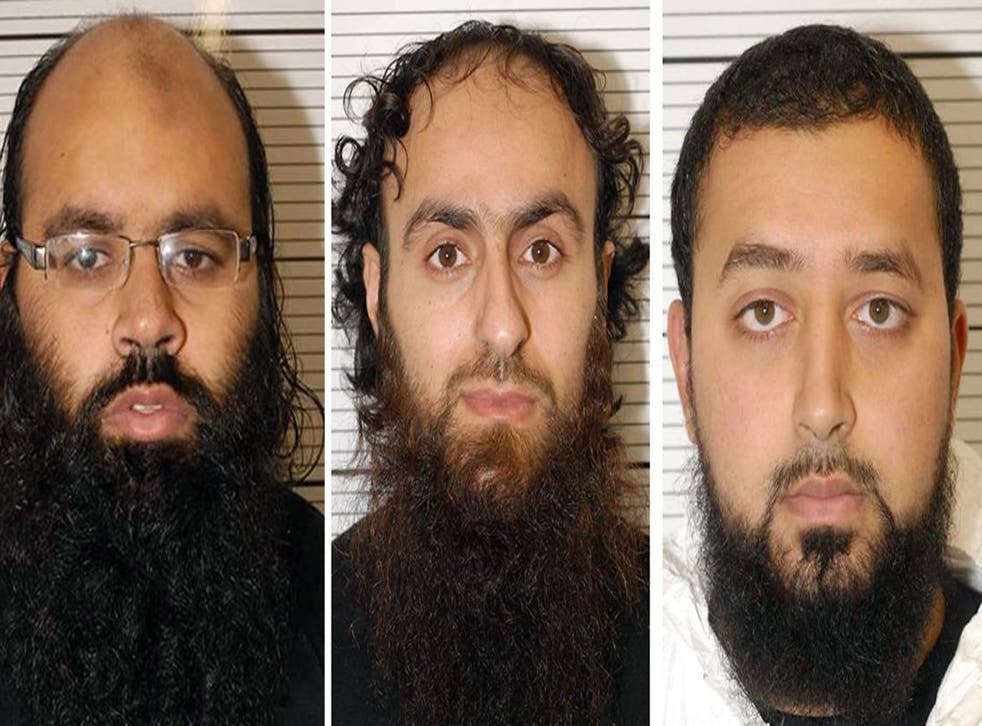Irfan Naseer, 31, Irfan Khalid and Ashik Ali, both 27, who are accused of being 'central figures' in the extremist plot
