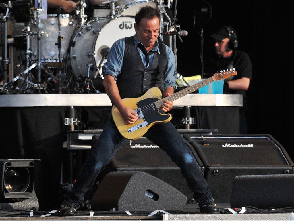 Bruce Springsteen performs during Hard Rock Calling at Hyde Park earlier this year