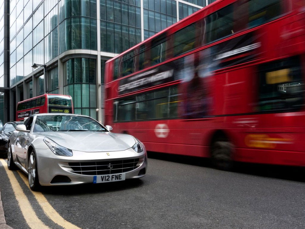 Sales of Ferraris, beloved of City bankers and traders, have fallen with bonuses