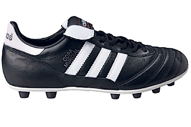 <p>1. Adidas Copa Mundial</p>
<p>£74.99, sportsdirect.com</p>
<p>Most of Adidas's new boots are more colourful than a Rio parade. For connoisseurs, the Copa Mundial design, which first came out in 1979, is an enduring choice.</p>