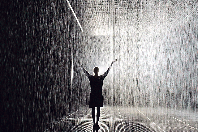 What a shower: 'Rain Room' at the Barbican