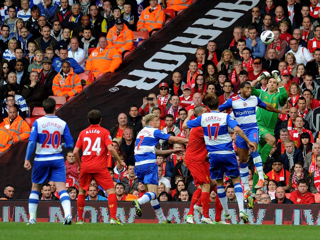 Brad Jones in action for Liverpool against Reading