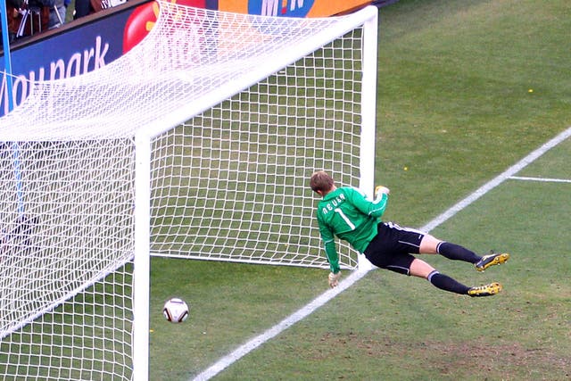Frank Lampard and England were denied a clear goal against Germany at the last World Cup