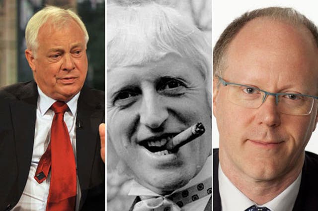 BBC bosses George Entwistle (right) and Lord Patten (left may have to 'fall on their swords' over the corporation's handling of the Jimmy Savile (centre) sex abuse scandal