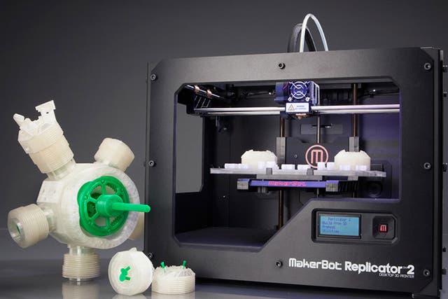 The machine: The 3D Printshow was a first chance for many to see Makerbot’s new Replicator 2 device