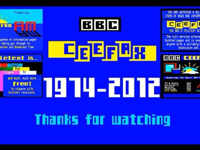 One of the last Ceefax pages