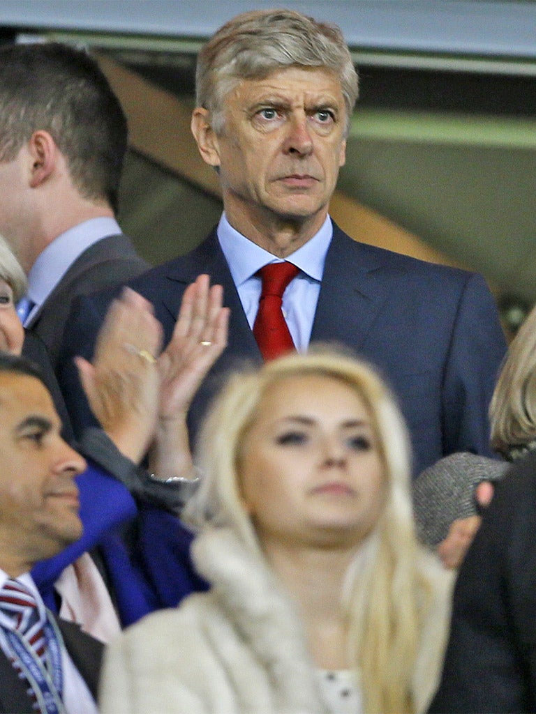 Arsène Wenger was forced to watch from the directors' box