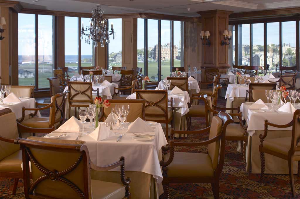 Classically beautiful: The Road Hole restaurant is within the Old Course Hotel in St Andrews