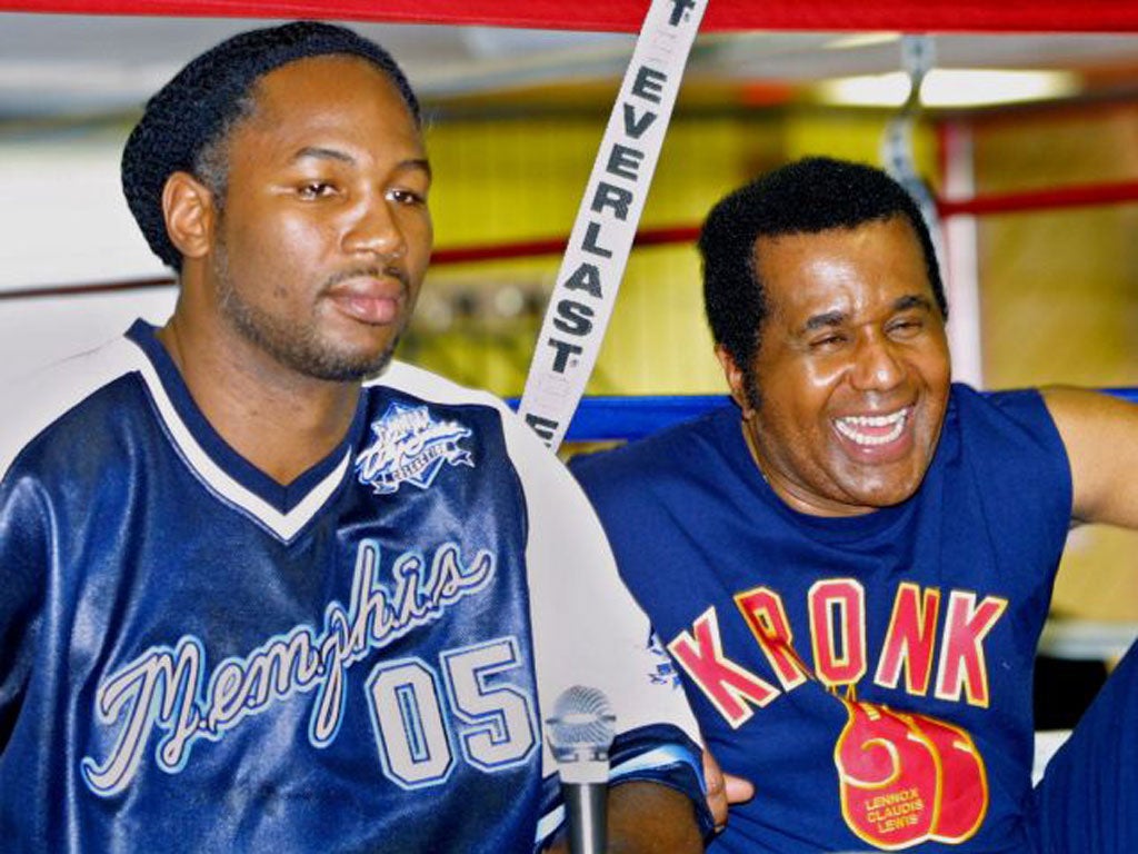 Steward, right, with Lennox Lewis, who he guided to the world heavyweight championship in 1997