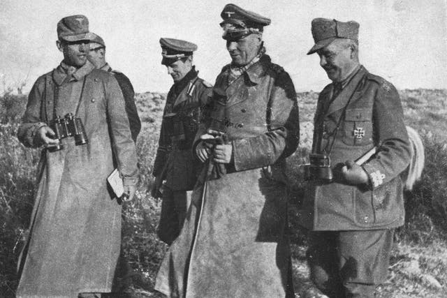 Field Marshal Rommel, second from right, in North Africa in 1941