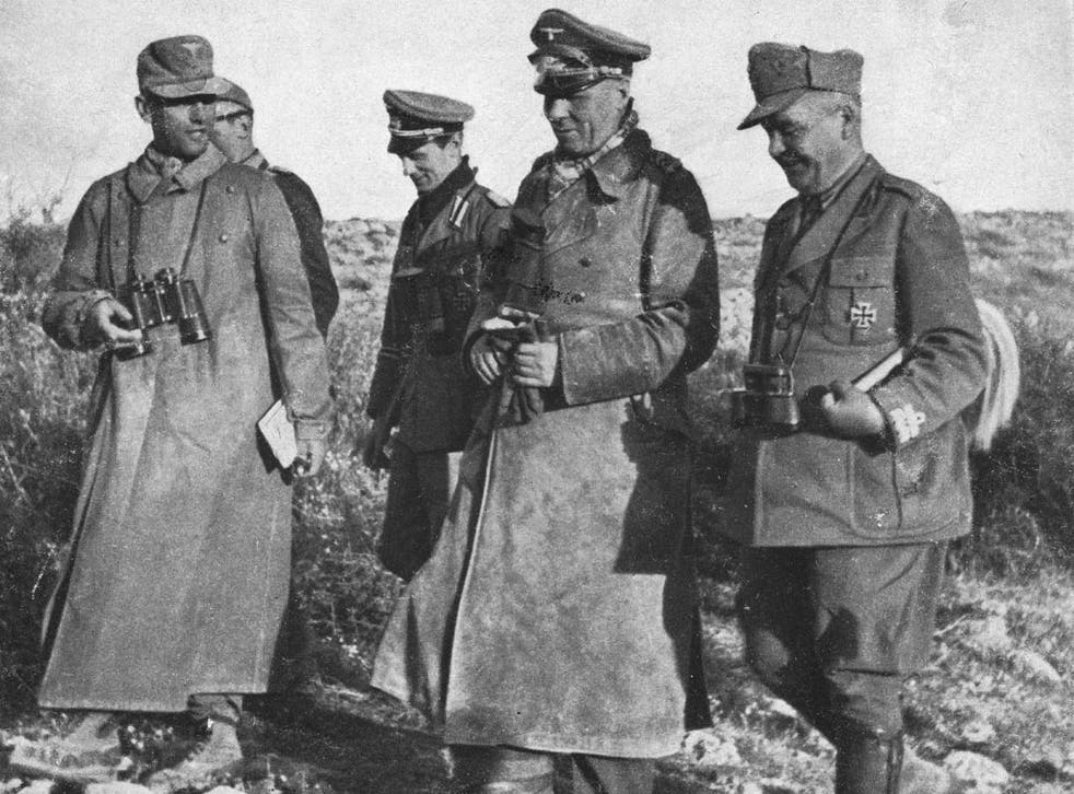 Field Marshal Rommel, second from right, in North Africa in 1941