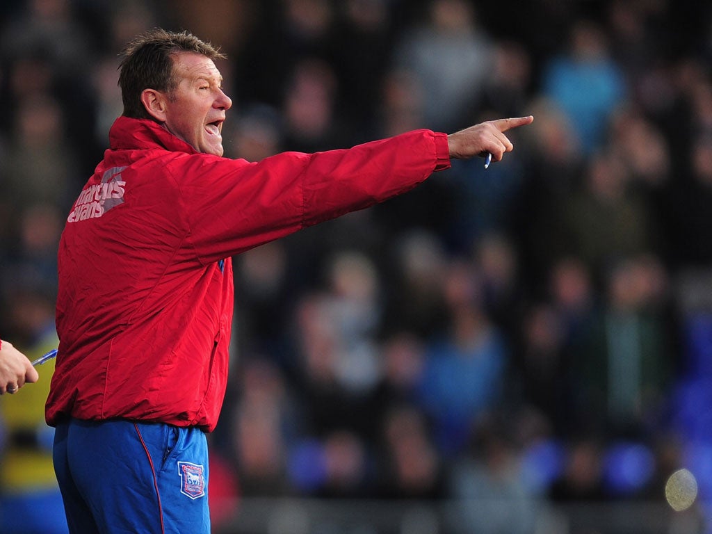 Standing in: Chris Hutchings took caretaker charge of Ipswich yesterday